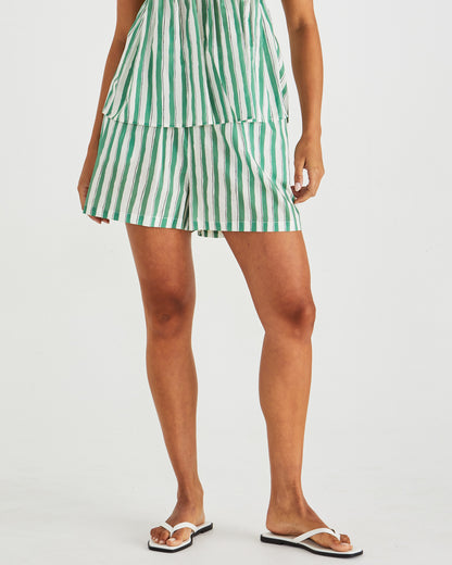 Seraphina Shorts -Green Stripe