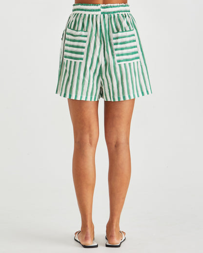 Seraphina Shorts -Green Stripe