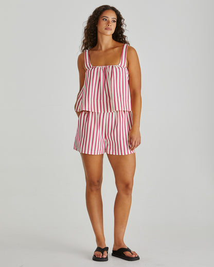 Henri Baby Doll Top - Pink Stripe