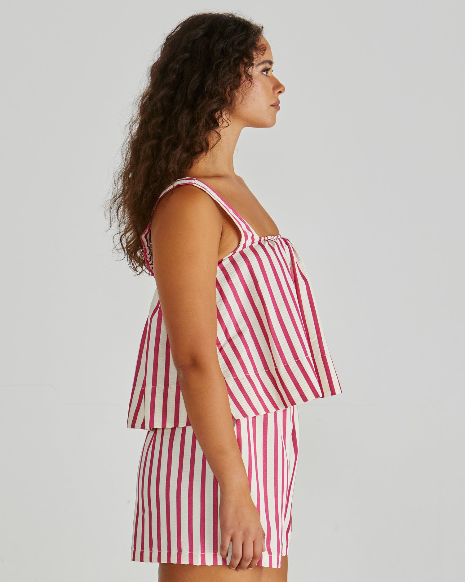 Henri Baby Doll Top - Pink Stripe