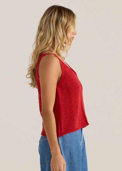 Penn Knit Top - Rust Red