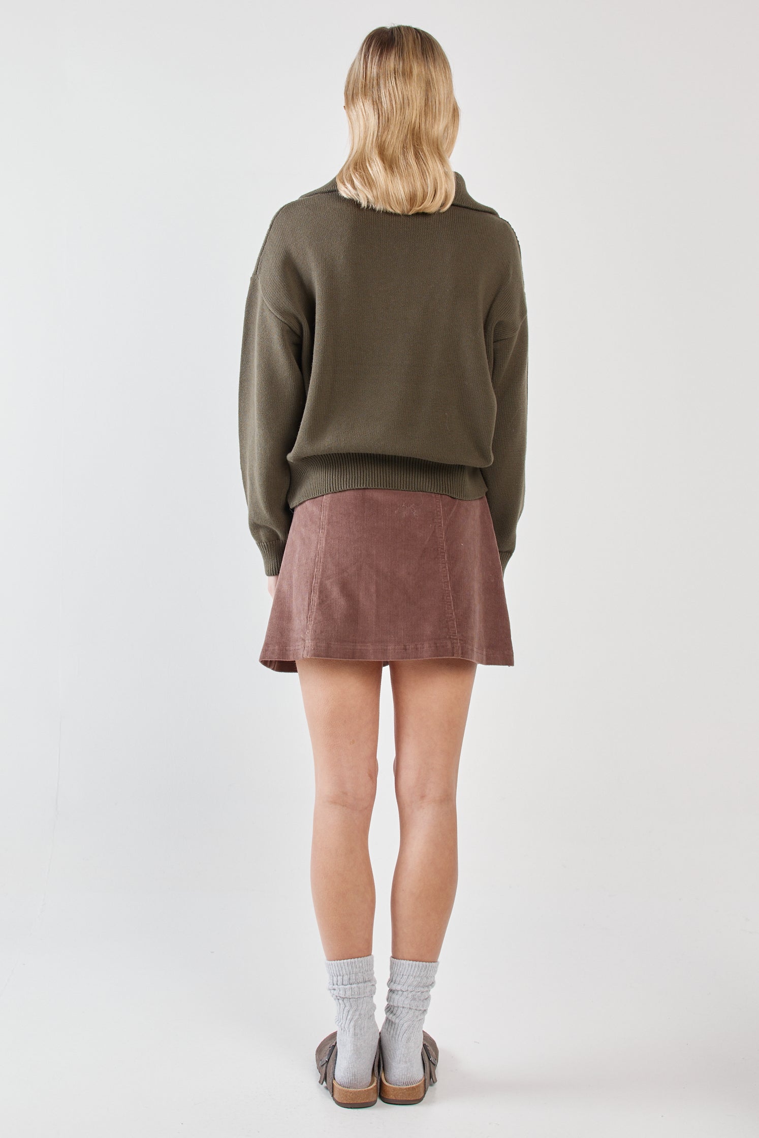 Parco Cord Mini Skirt - Mushroom Brown