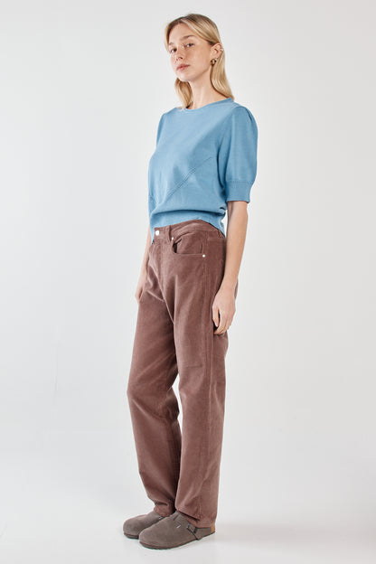 Parco Cord Straight Jean - Mushroom Brown