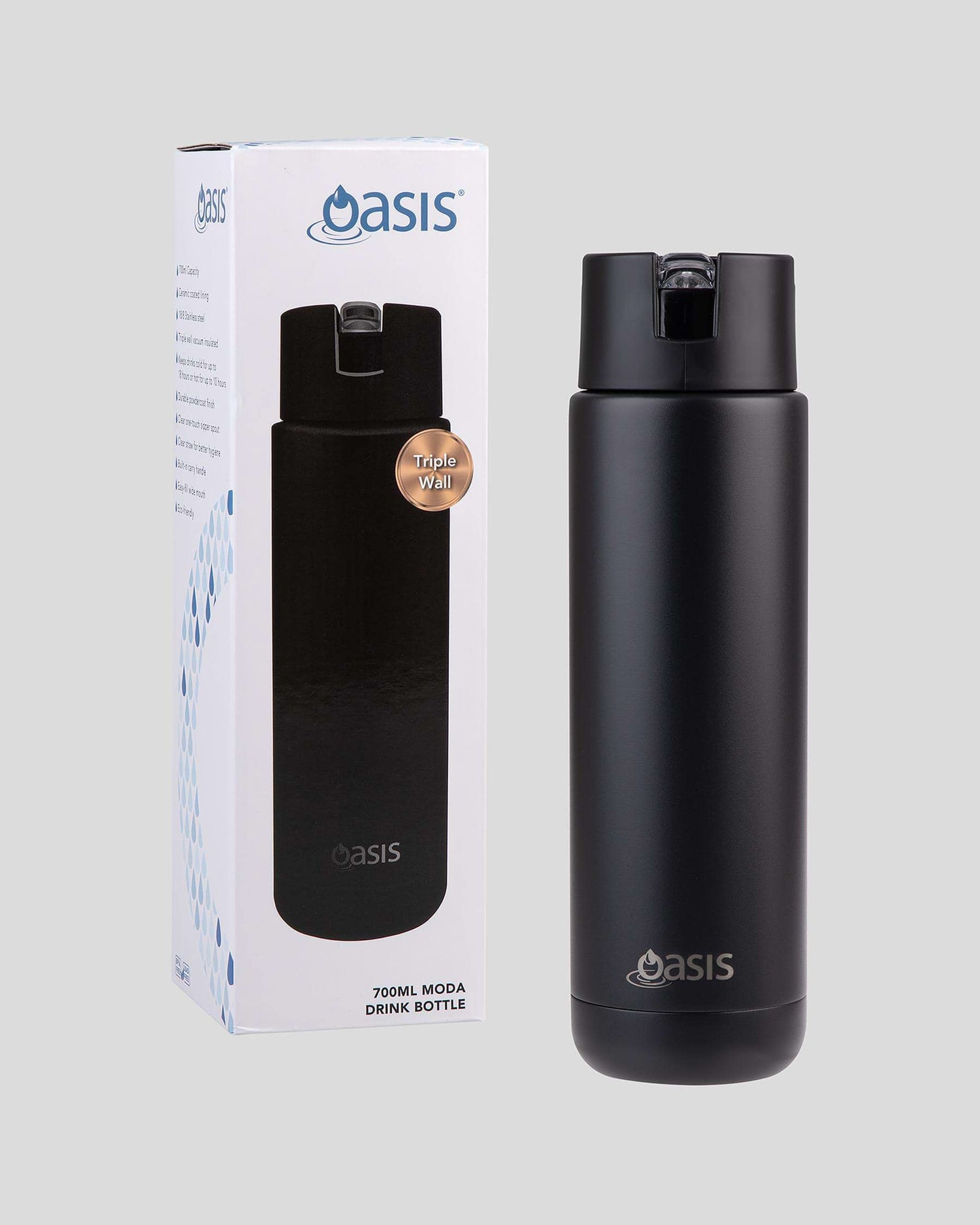 700ml Moda Drink Bottle - Black