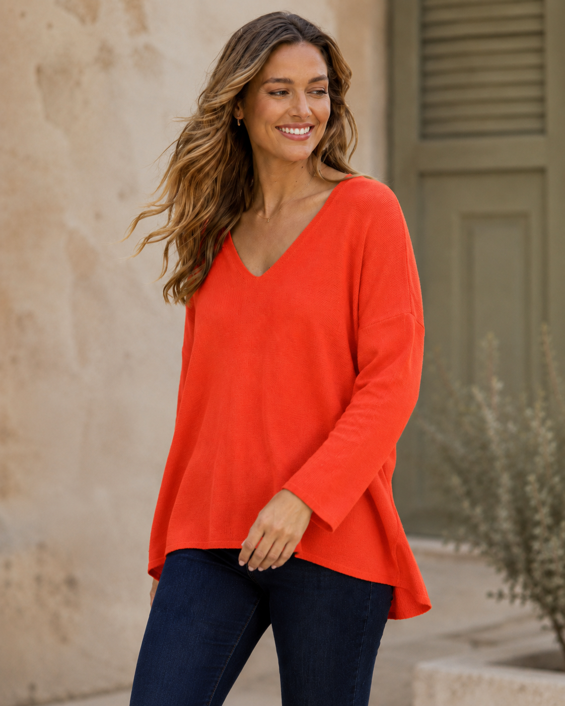 Angelina Reversible Knit - Red