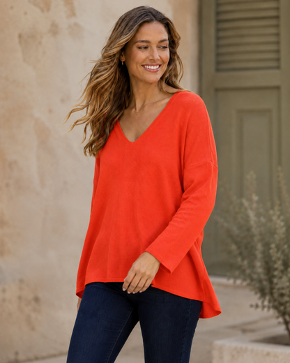 Angelina Reversible Knit - Red