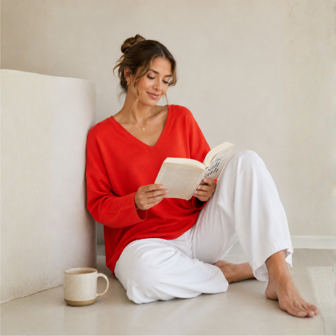 Angelina Reversible Knit - Red