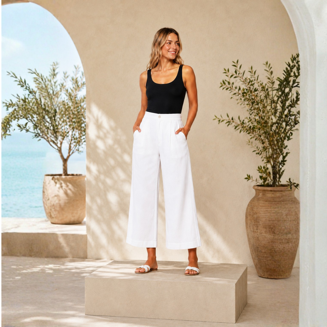 Aspen Palazzo Pants - White
