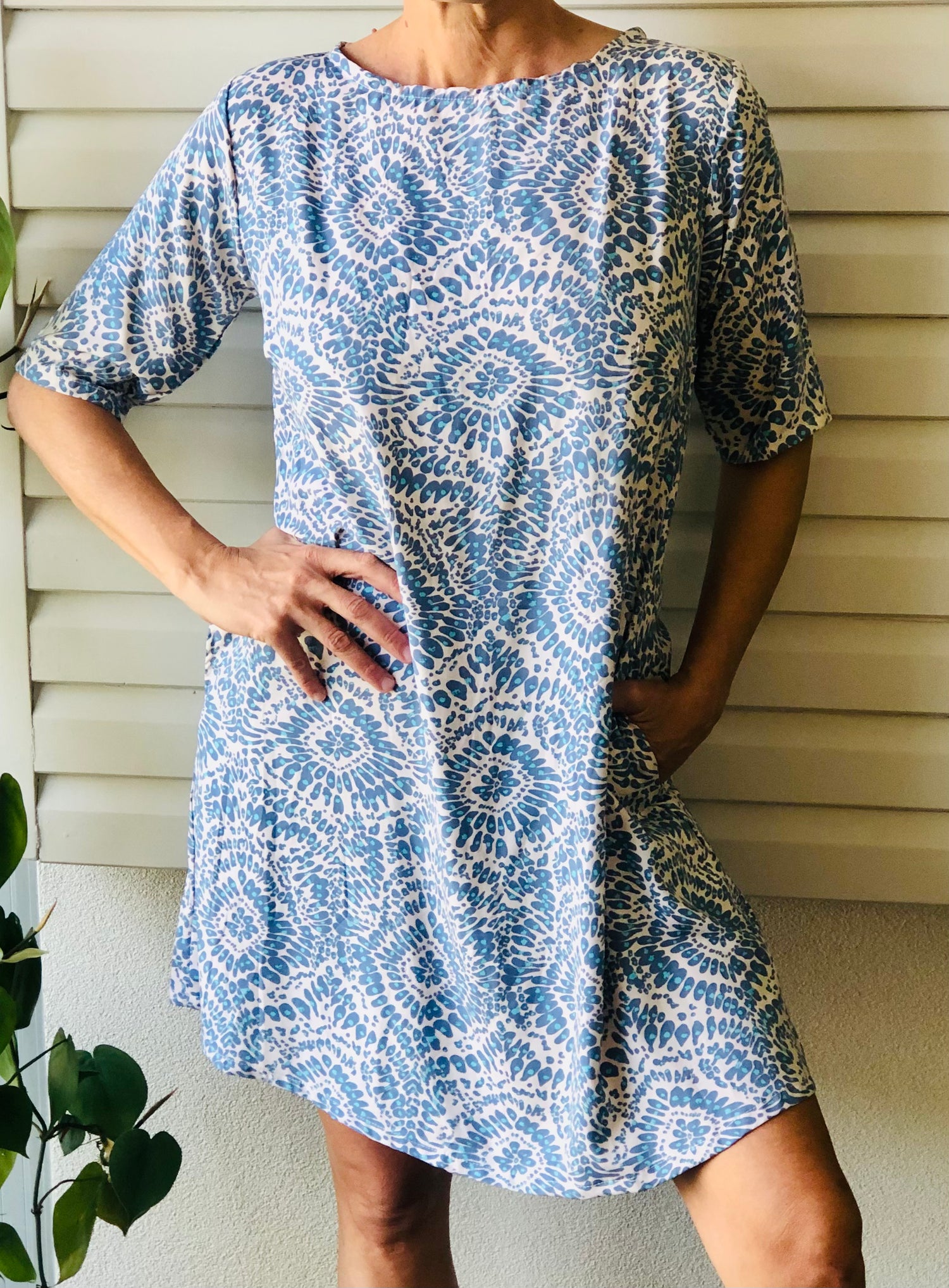 Avalon Dress - Blue Print