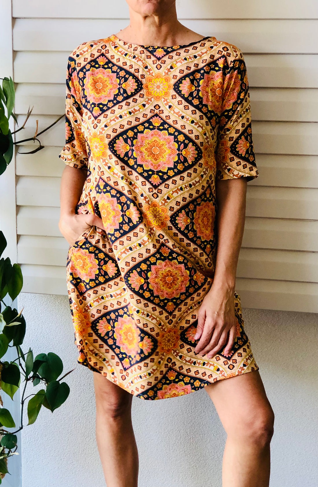 Avalon Orange Print Dress | Orange Dress | Beach Shakk Rainbow Beach