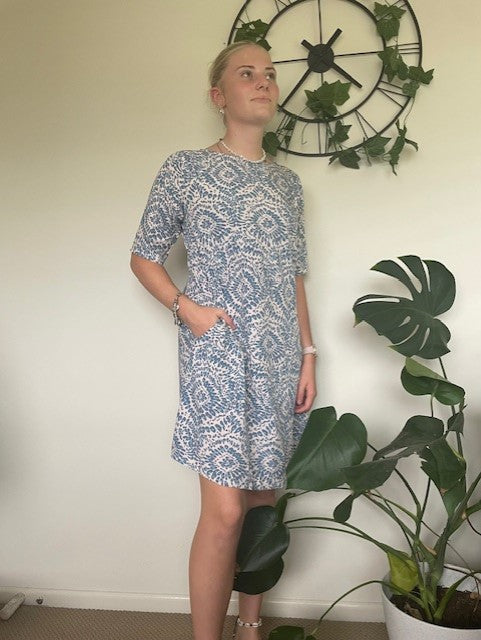 Avalon Blue Print Dress | Blue Print Dress | Beach Shakk Rainbow Beach