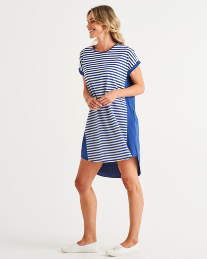 Maxine TShirt Dress - Ocean Stripe