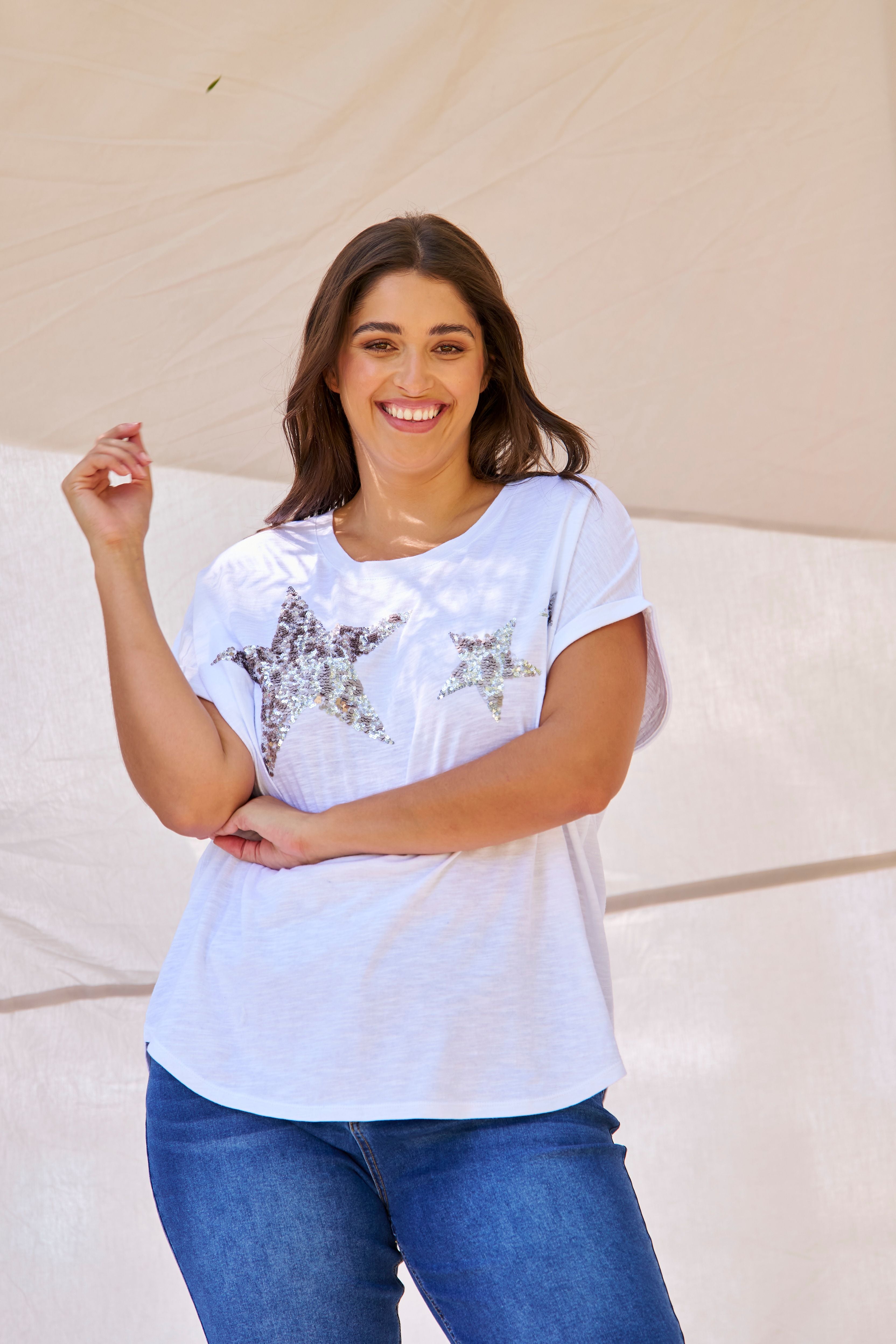 Hailey SS Tee - Silver Star