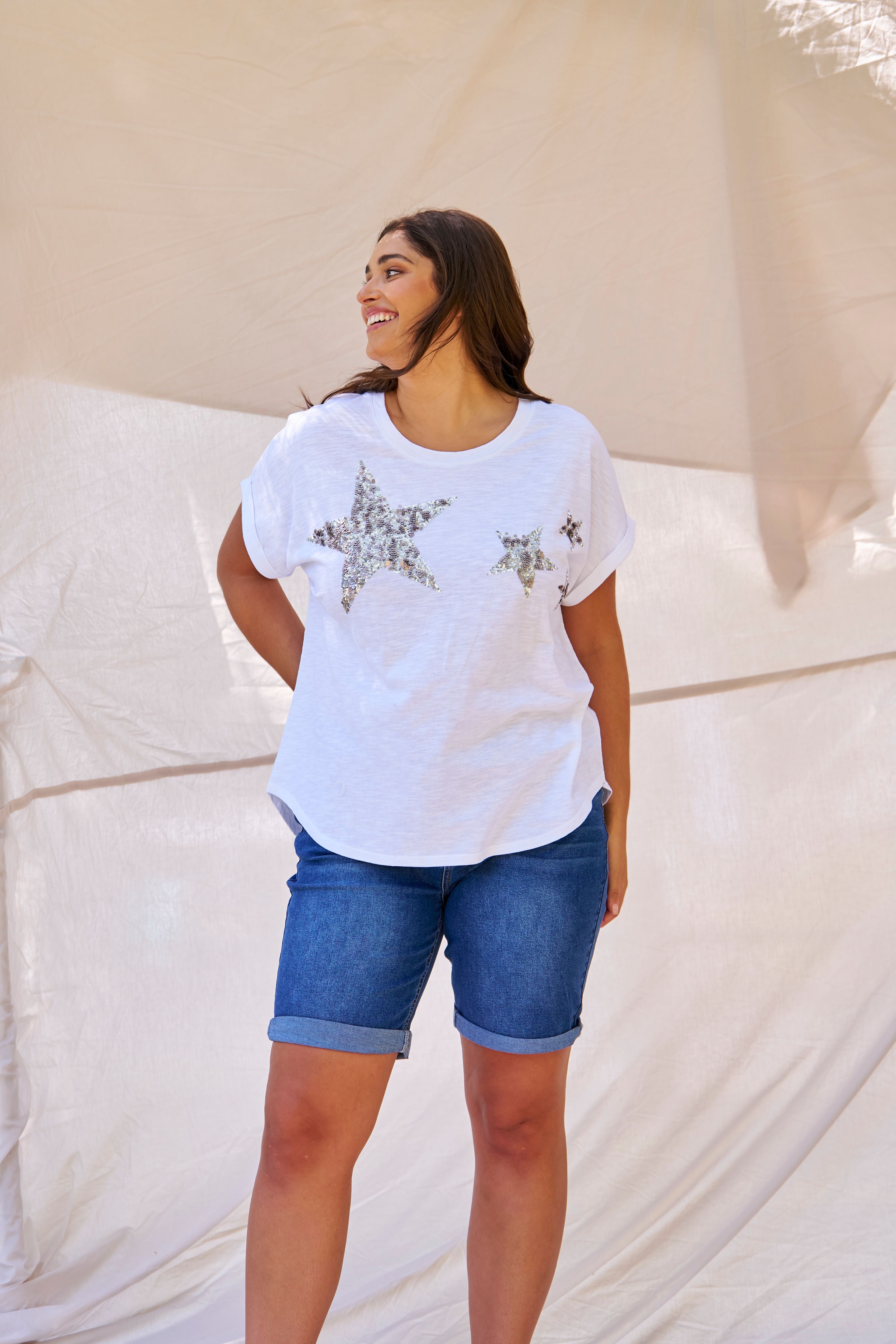 Hailey SS Tee - Silver Star