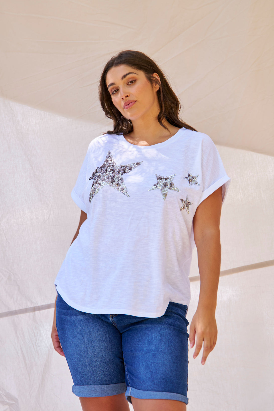 Hailey SS Tee - Silver Star