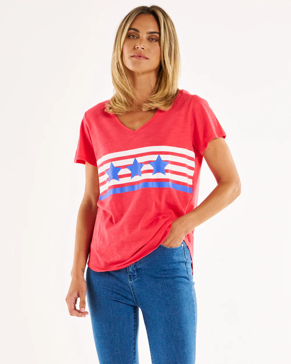 Amber Print Tee - Star Race Strip