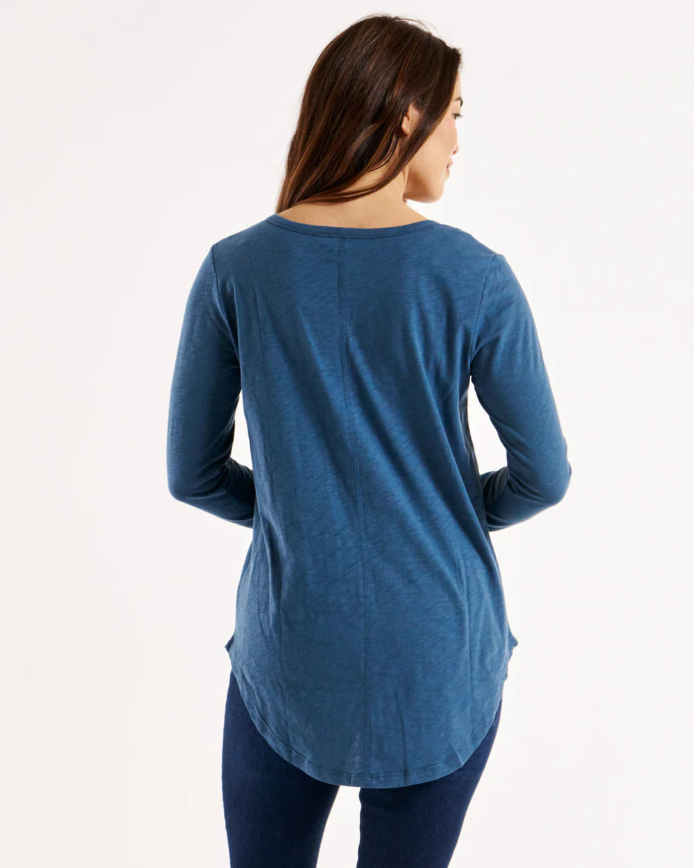 Megan Long Sleeve Top - Blue Steel