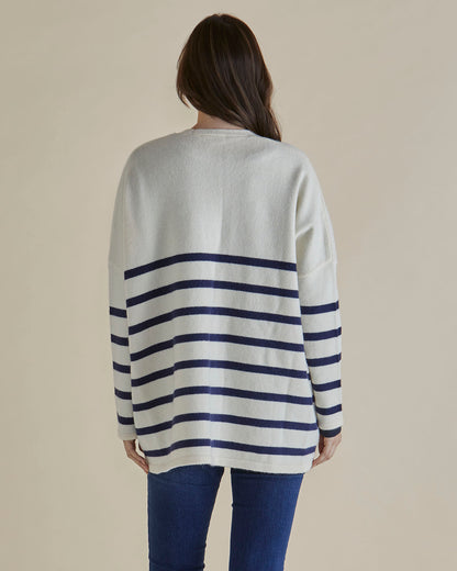 Emy Cardigan - Blue/White Stripe
