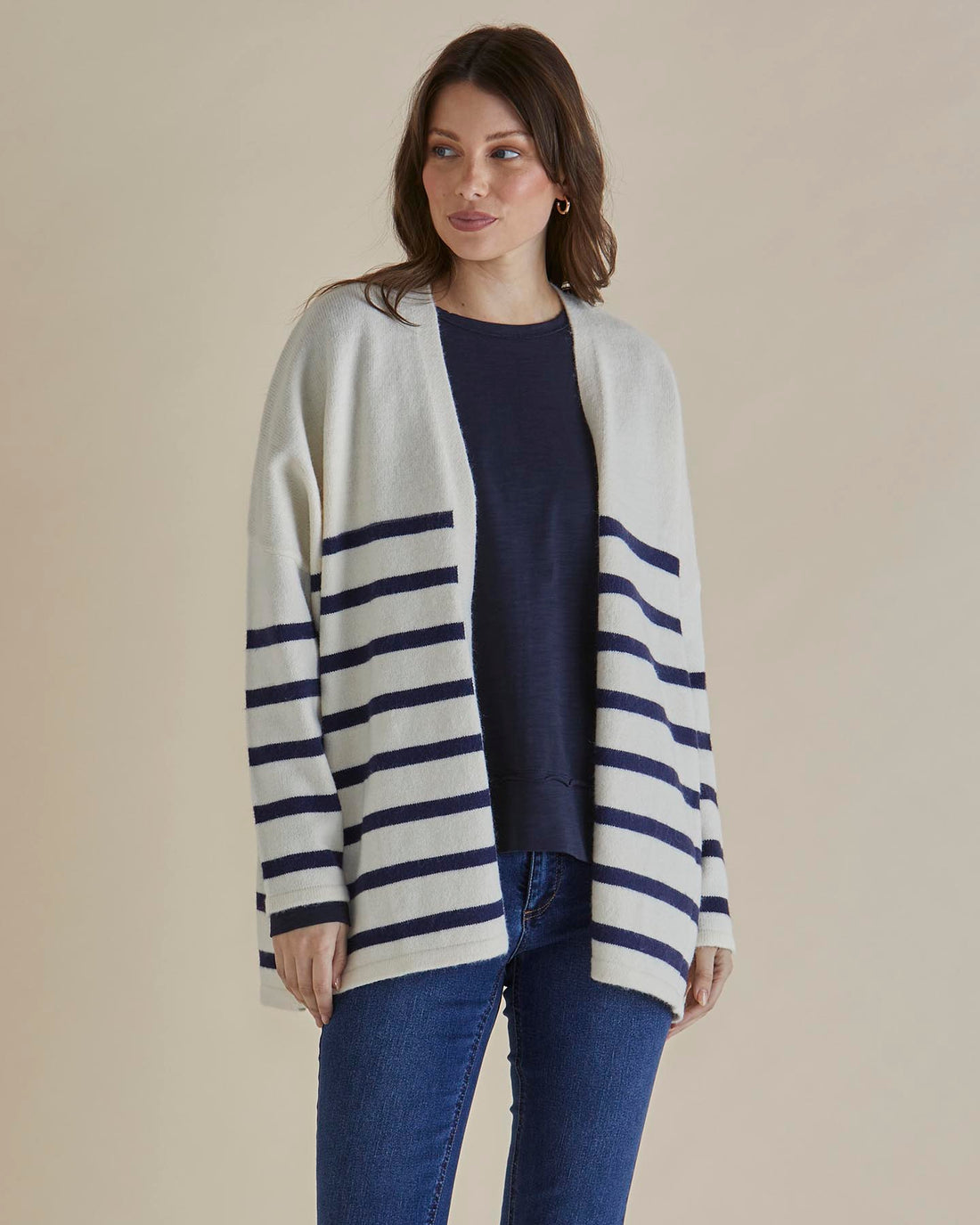 Emy Cardigan - Blue/White Stripe