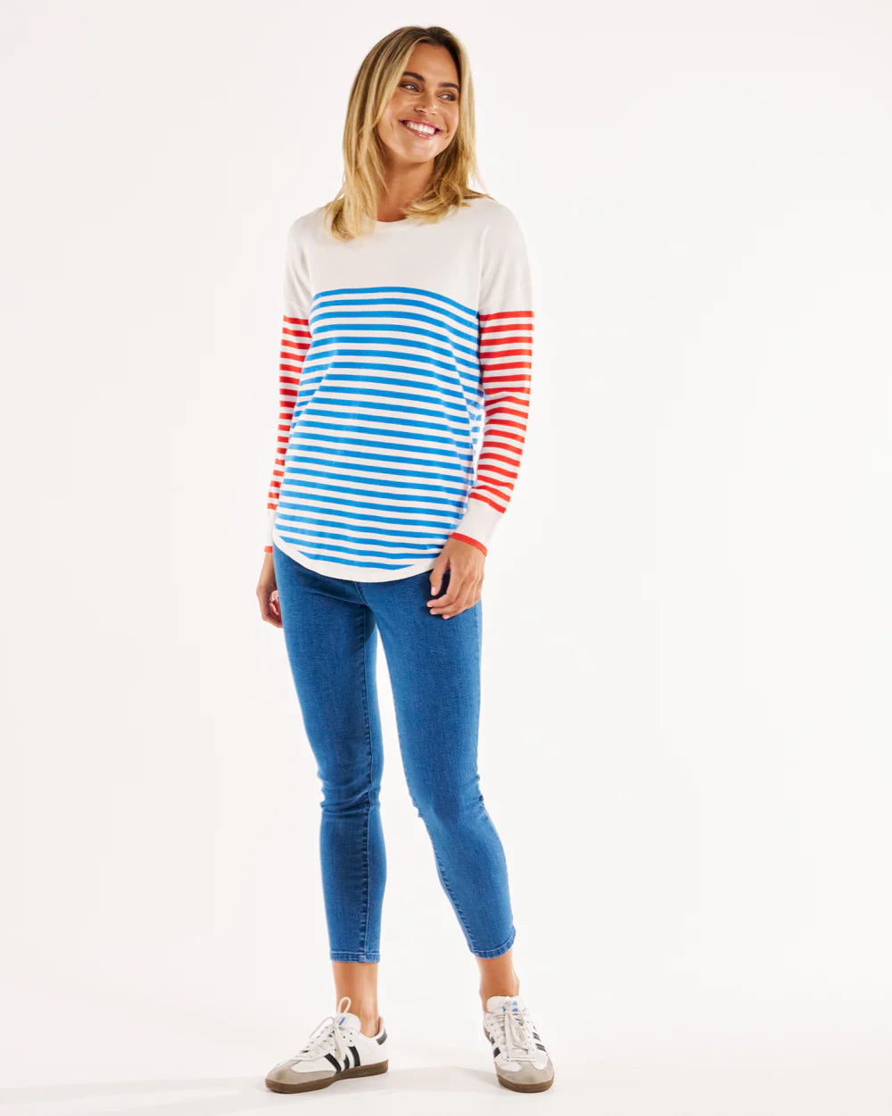 Sophie Knit - Blue & Red Stripe