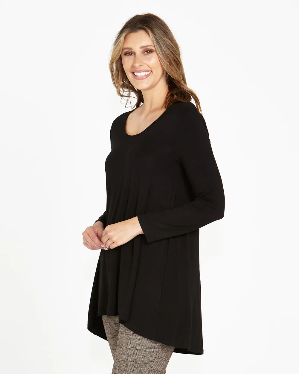 Cairo Tunic Bamboo Top - Black