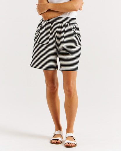 Harvard Short - Cream &amp; Black Stripe