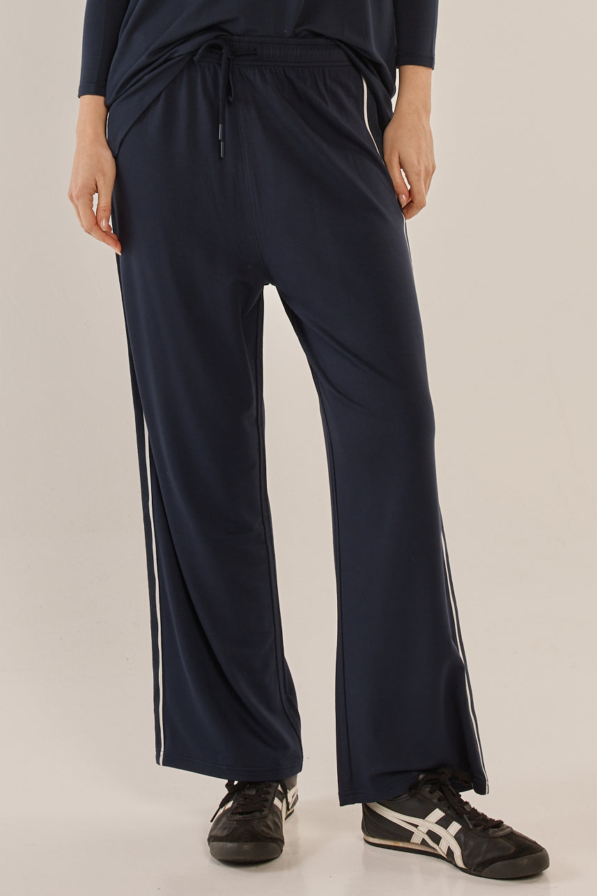 Evelyn Wide Legs Pants - Navy