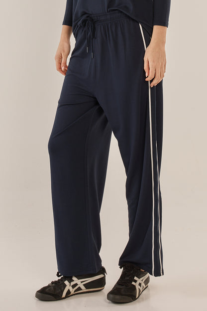 Evelyn Wide Legs Pants - Navy