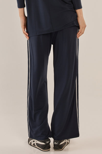 Evelyn Wide Legs Pants - Navy