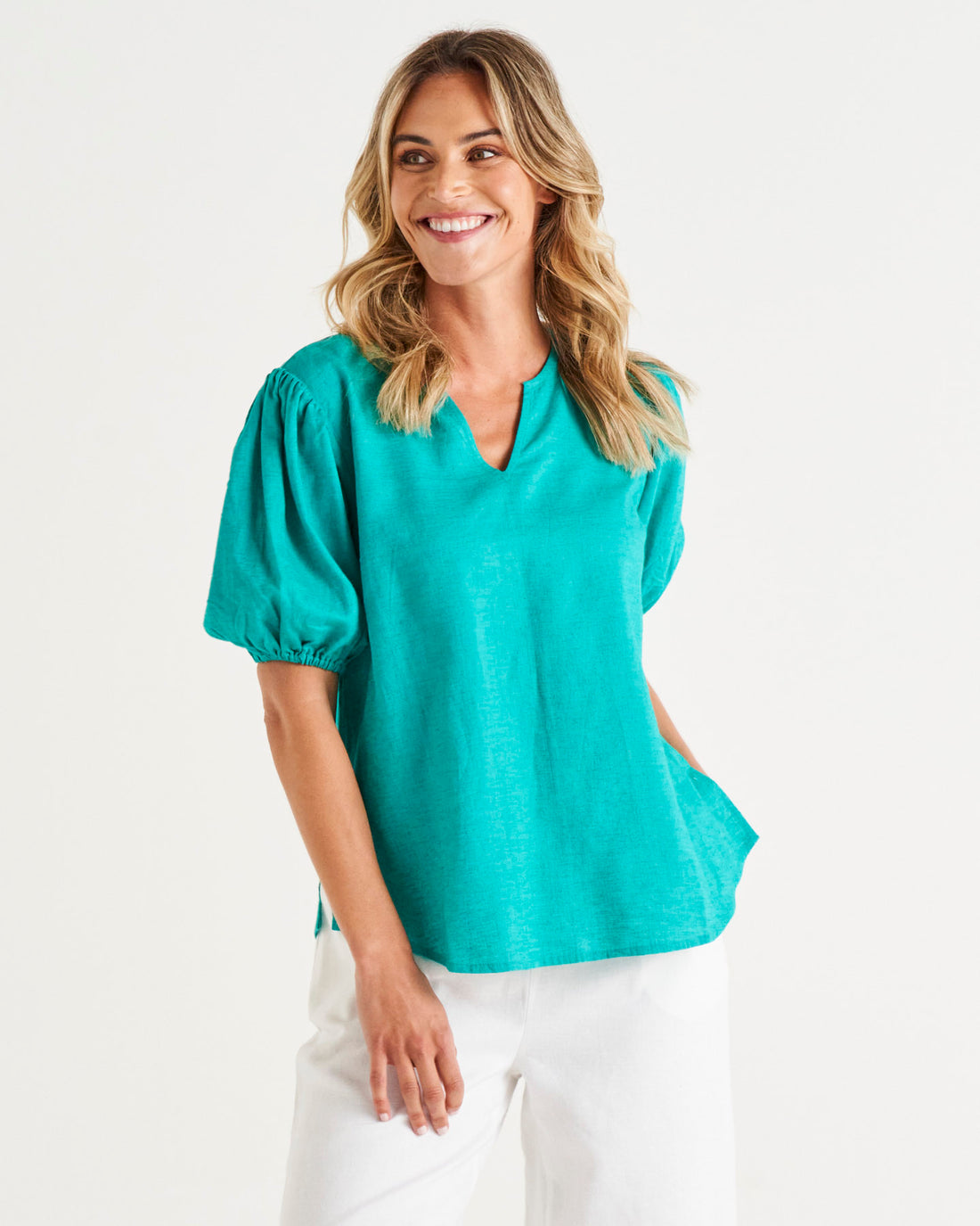 Alba Teal Blouse | Alba Blouse in Teal | Beach Shakk Rainbow Beach