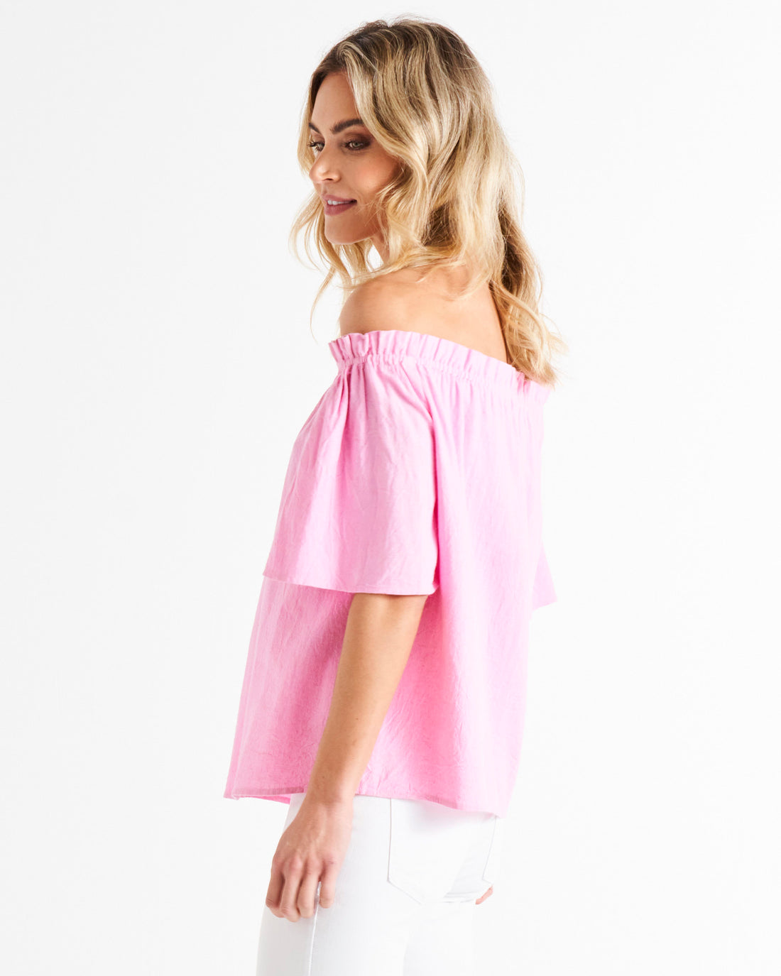 Jessica Shoulder Top - Prism Pink