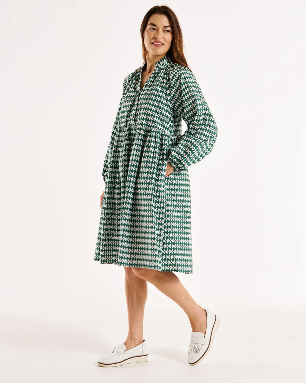 Cottage Relaxed Dress - Diamond Print