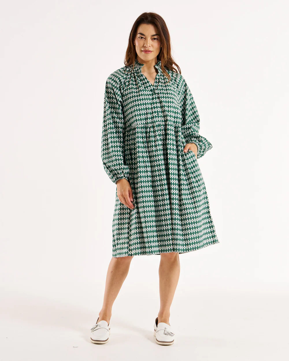 Cottage Relaxed Dress - Diamond Print