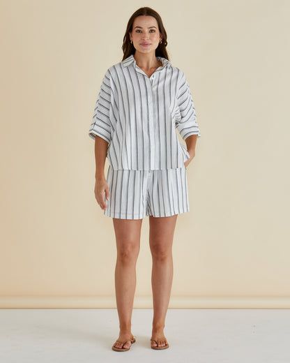 Sierra Shorts - Black/White Stripe