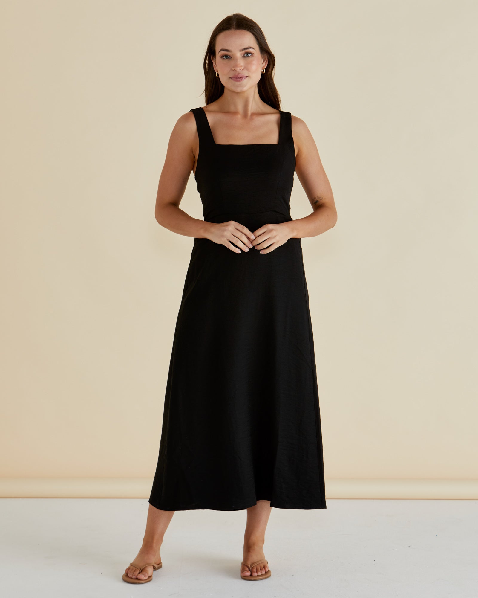 Tegan Midi Dress - Black
