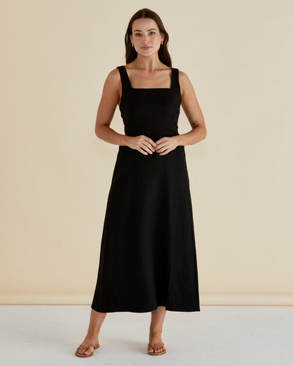 Tegan Midi Dress - Black