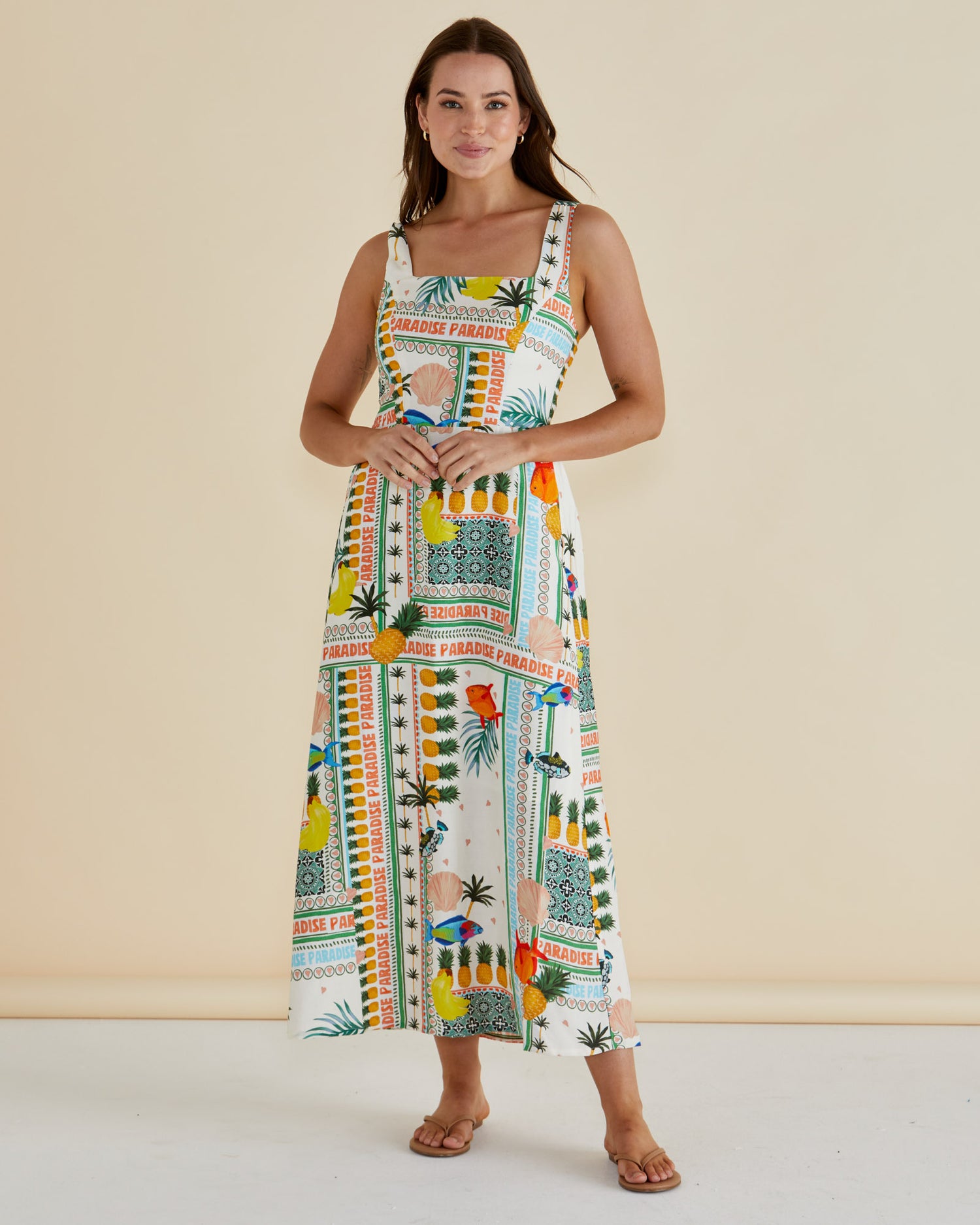 Tegan Midi Dress - Paradise Print