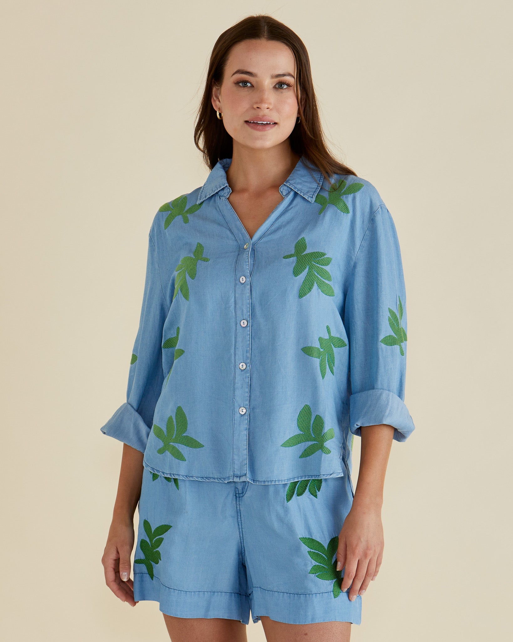 Daria Lyocell Shirt - Leaf Mid Wash