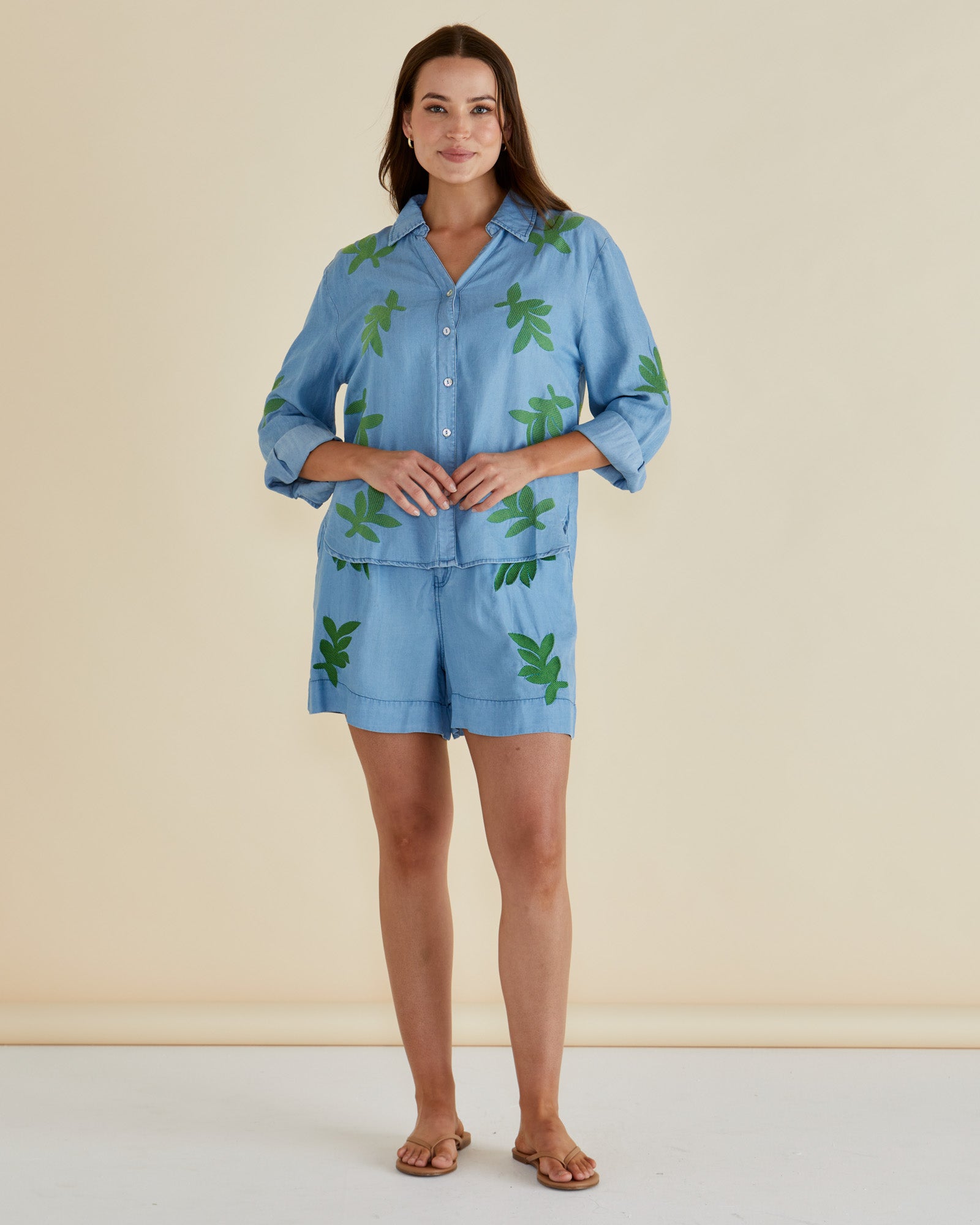 Daria Lyocell Shirt - Leaf Mid Wash