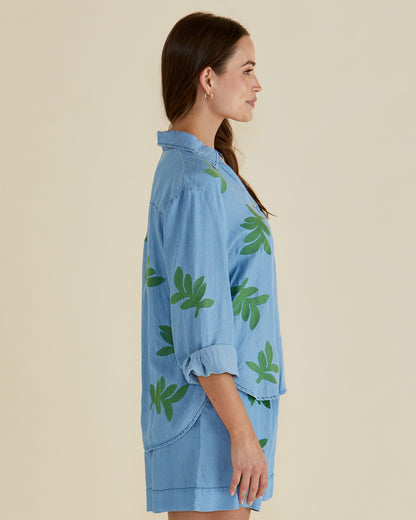 Daria Lyocell Shirt - Leaf Mid Wash