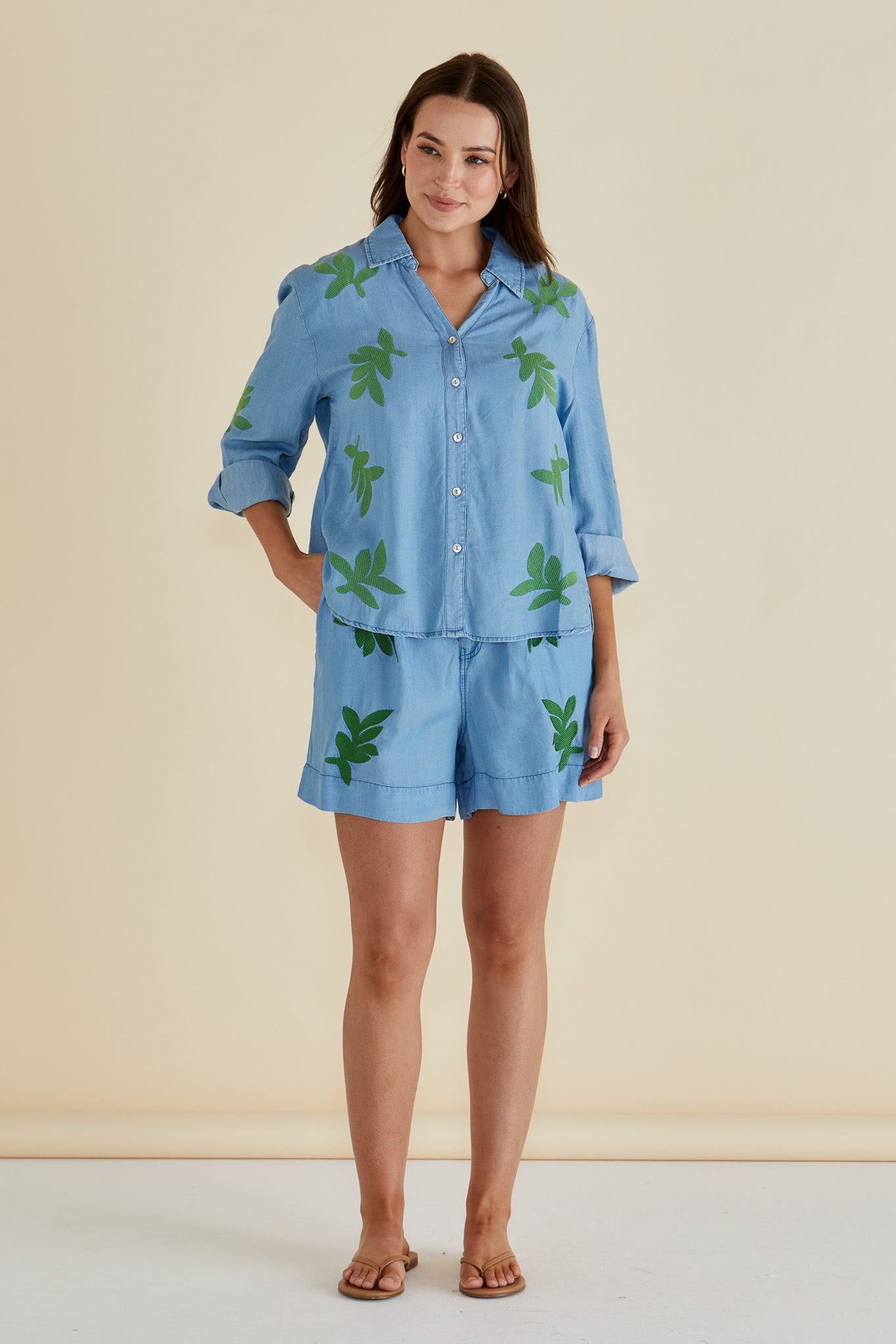 Daria Lyocell Shirt - Leaf Mid Wash