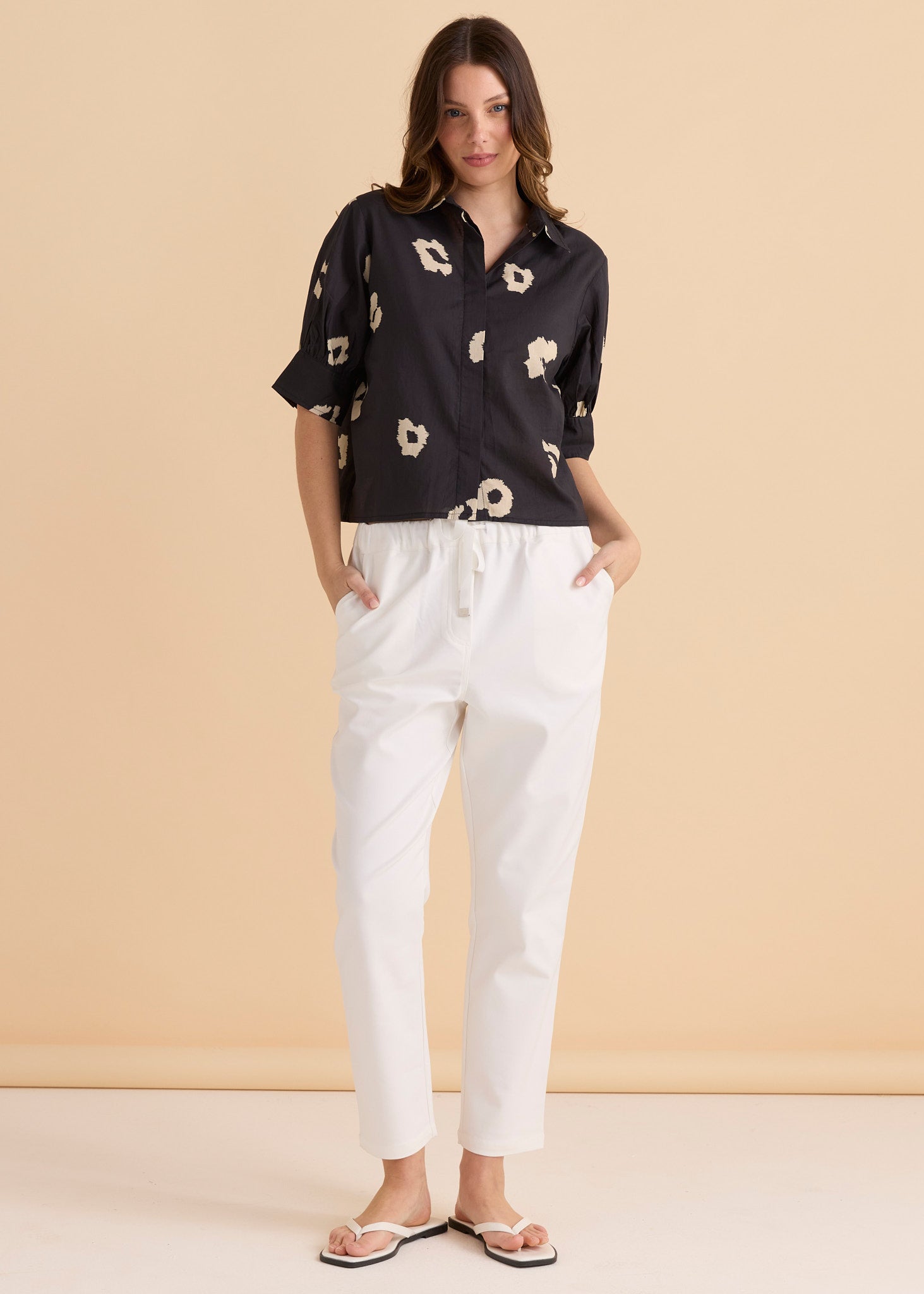 Reagan Poplin Shirt - Leopard Print