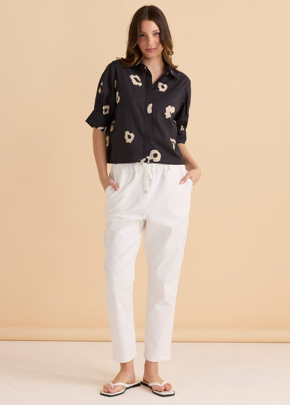 Reagan Poplin Shirt - Leopard Print