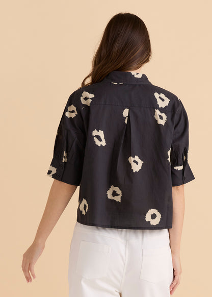 Reagan Poplin Shirt - Leopard Print