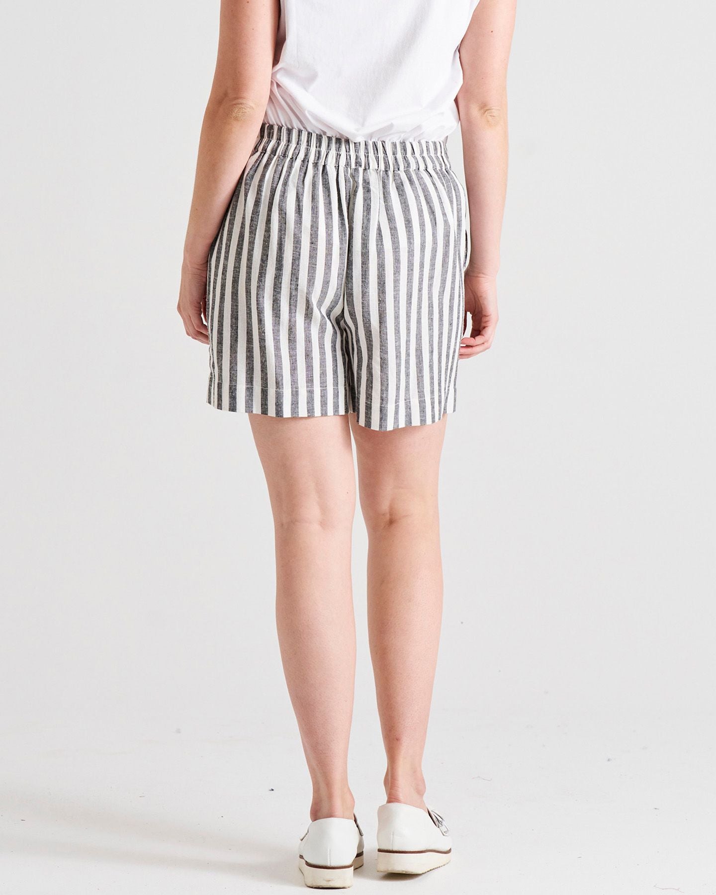 Peyton Shorts - Black/White Stripe