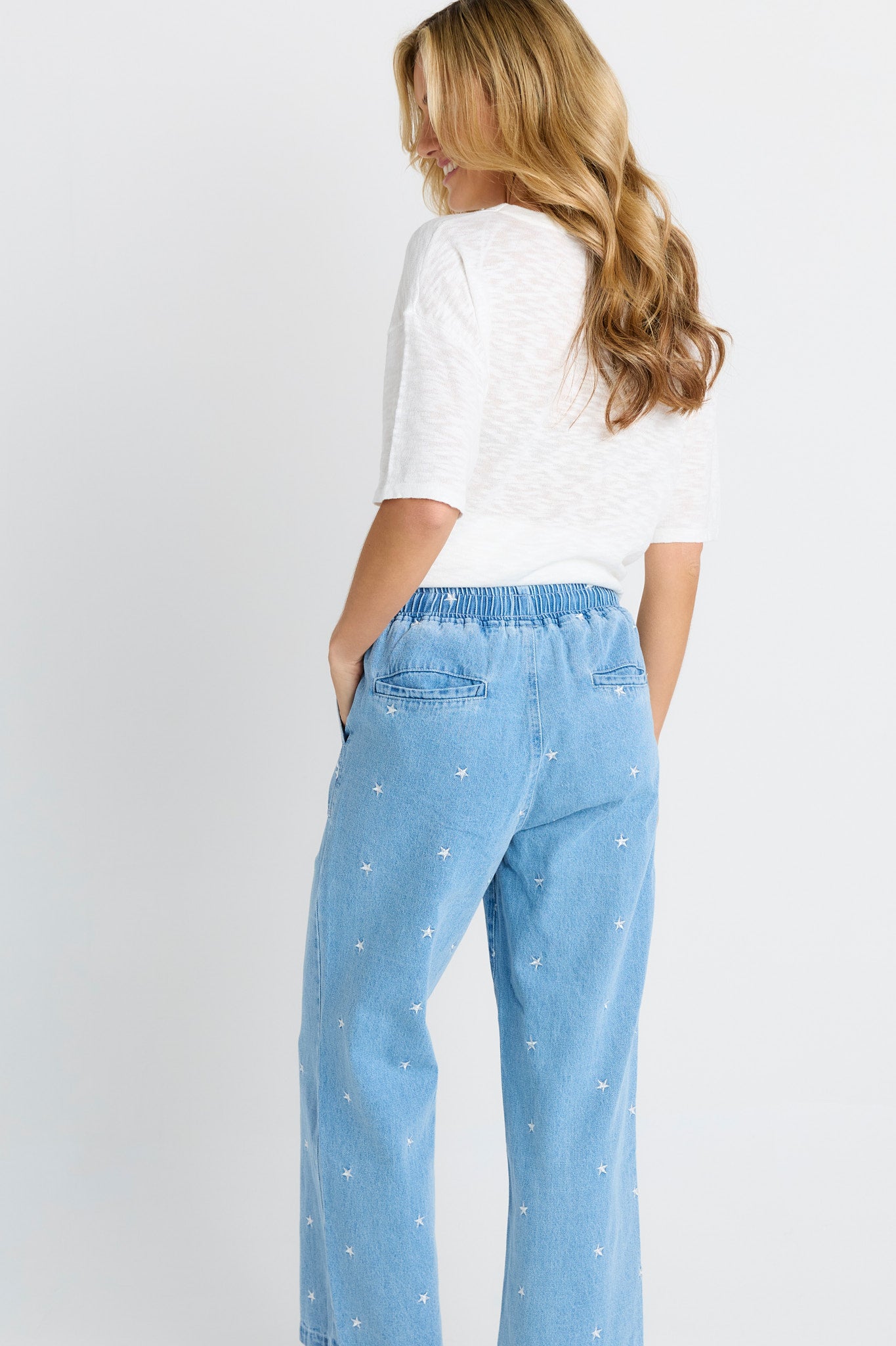 Star Denim Joggers - Blue Denim
