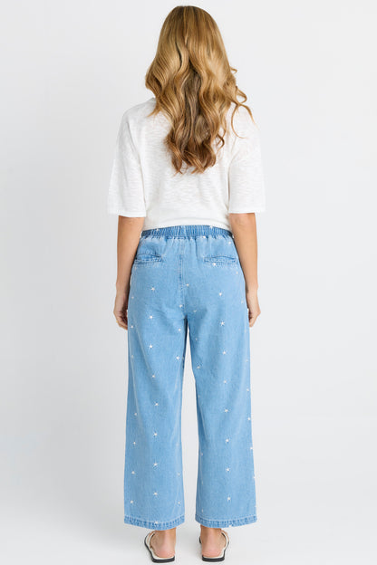 Star Denim Joggers - Blue Denim