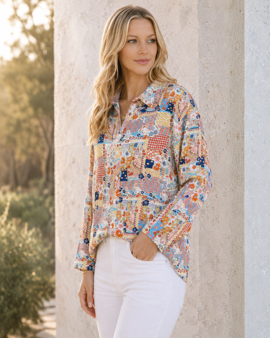 Bridie Shirt - Patchwork Floral