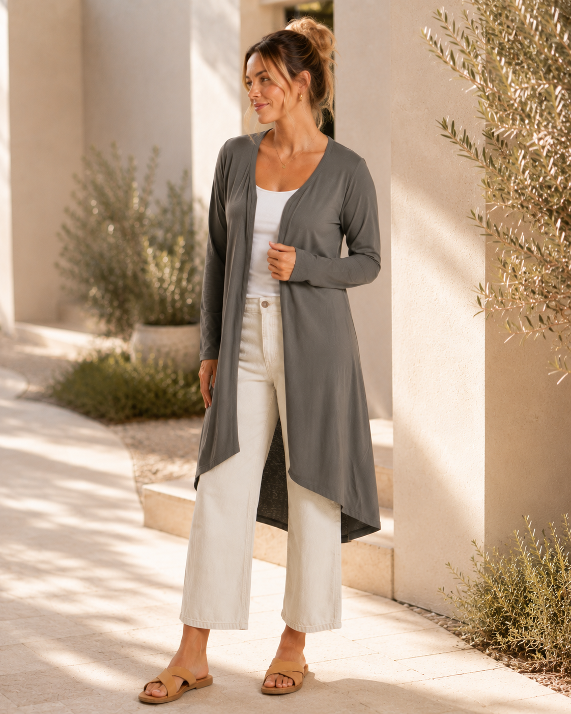 Byron Loose Sleeve Cardigan - Ash Green