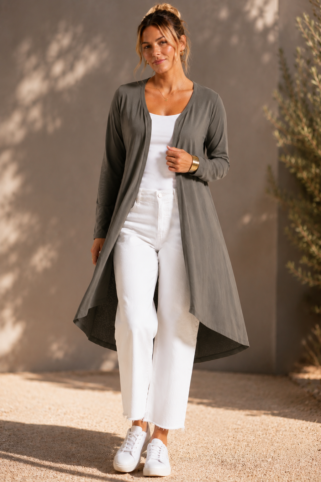 Byron Loose Sleeve Cardigan - Ash Green